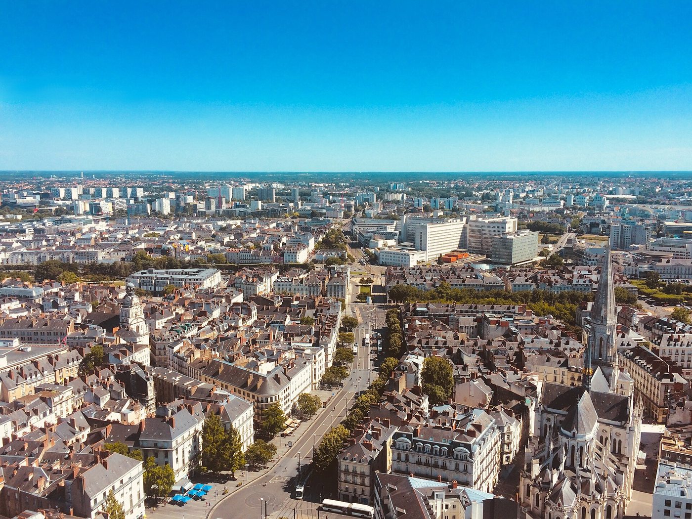 Vue aérienne de Nantes