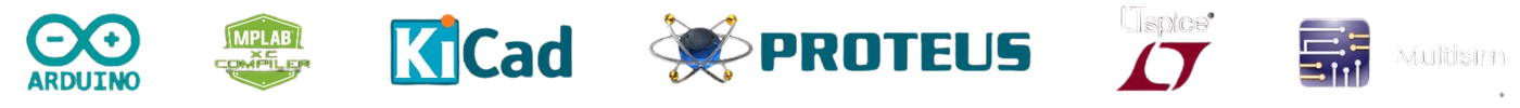 Arduino, MPLAB XC, KiCad, Proteus, LTspice, Multisim